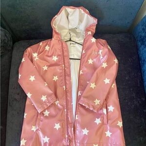 DKNY Pink Star Kids Rain Coat 4T
